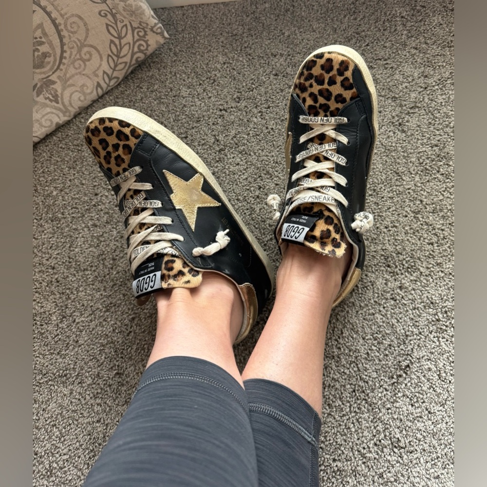 Golden Goose Black/Leopard/Gold Calf Hair Super-Star Private/Edt- Size 39 (9) - Picture 16 of 16